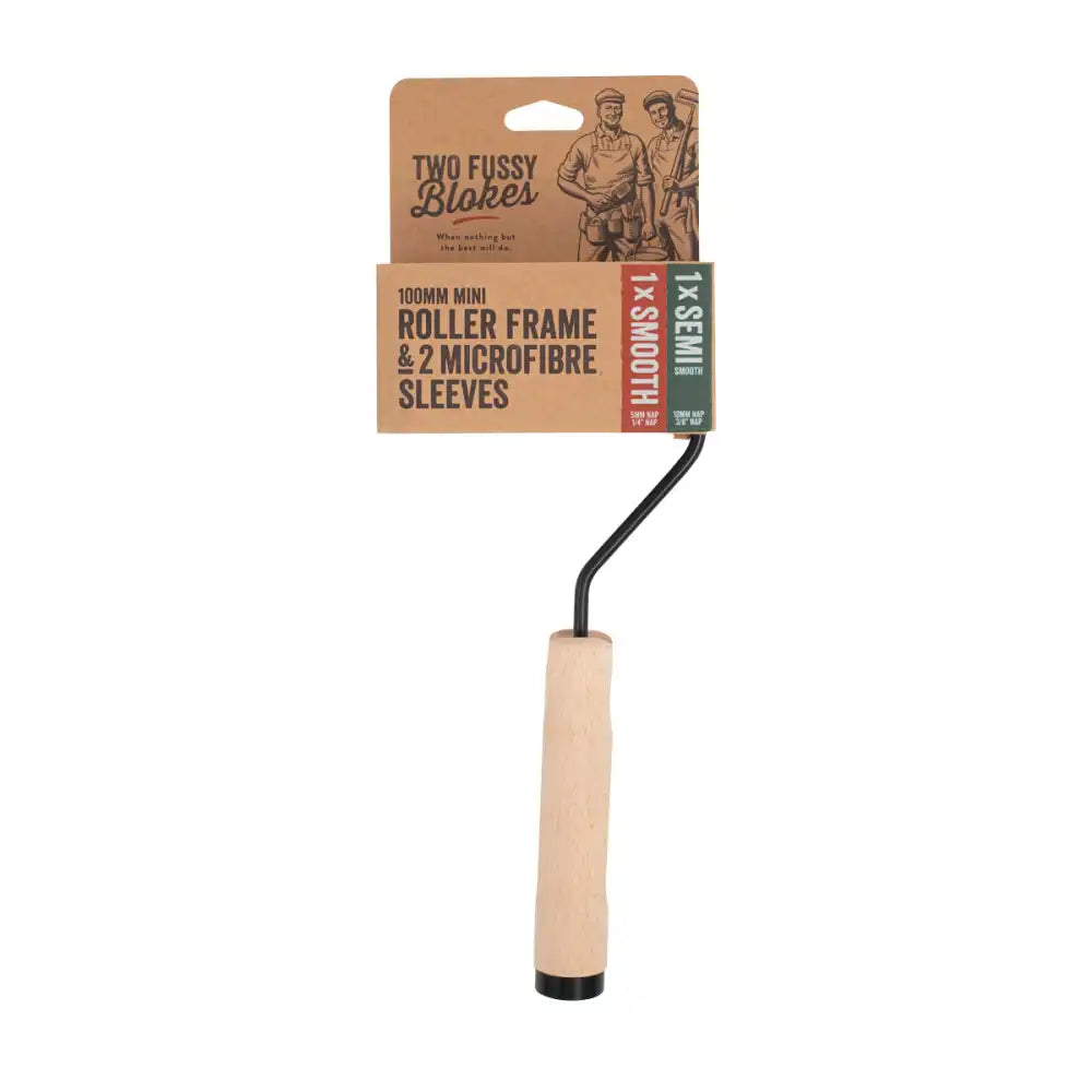 Two Fussy Blokes 100mm Mini Roller Handle with 2 Sleeves included