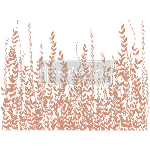 Kacha - IN THE FIELD. 18" x 24" cut into 2 sheets.  Rose Gold foil