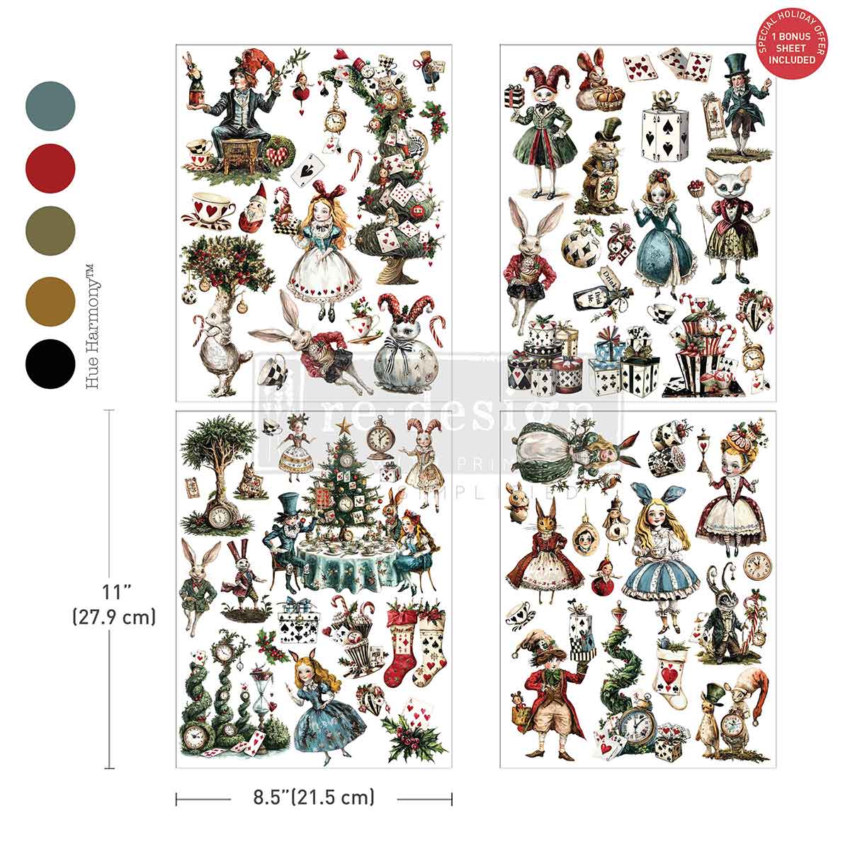 Middy - WHIMSICAL HOLIDAY DREAMS. 3 sheets, 8.5" x 11" + 1 BONUS sheet FREE