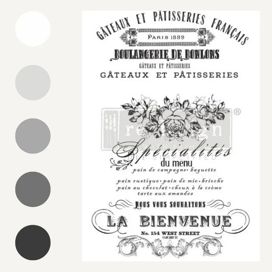 Large - FRENCH SPECIALITIES. 24" x 35" cut into 3 sheets