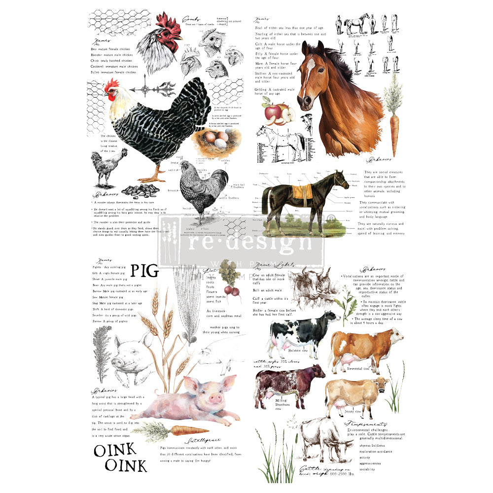 Large - FARM LIFE. 24" x 35" cut into 2 sheets