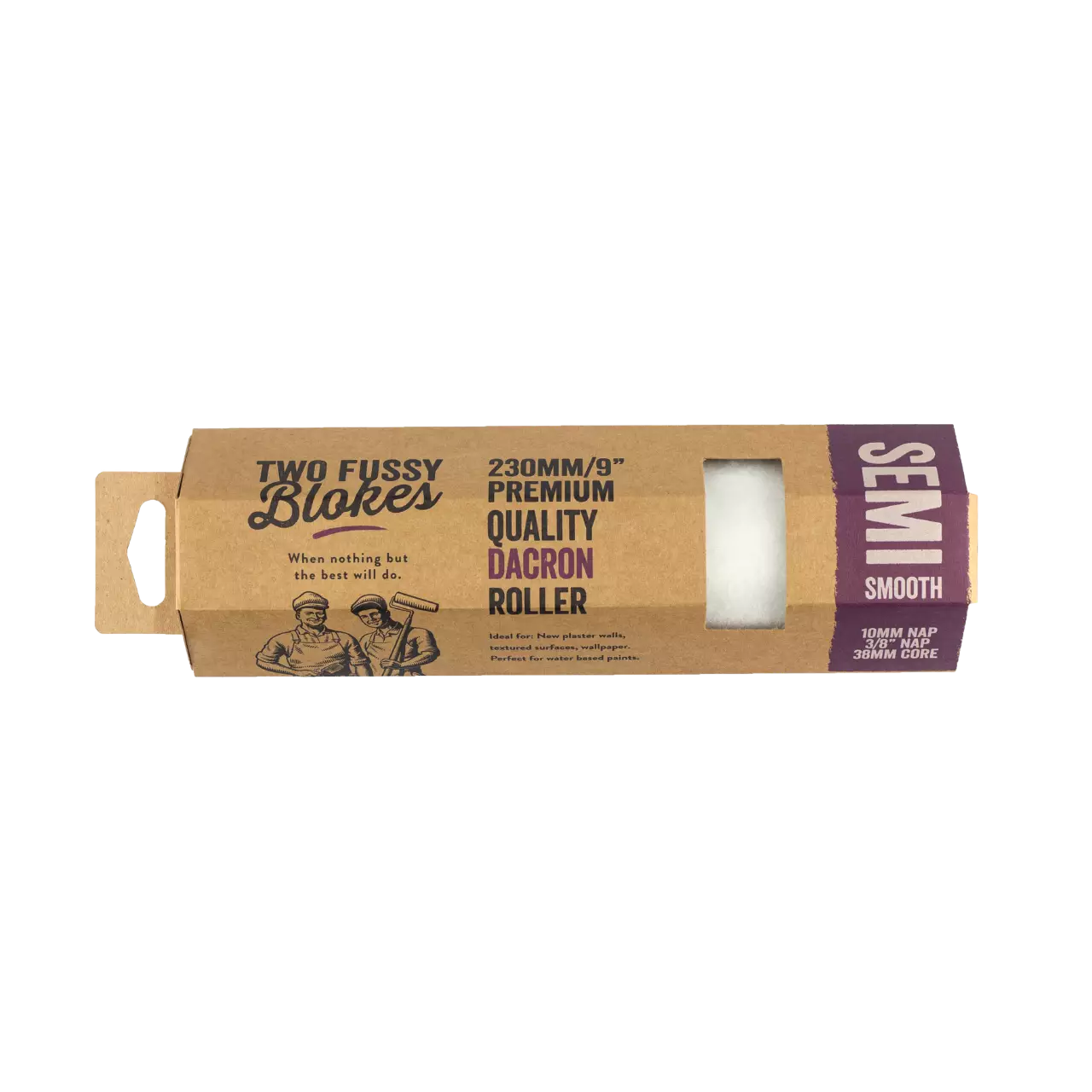 Two Fussy Blokes, Dacron Semi Smooth Paint Roller - 10mm nap, 230mm length