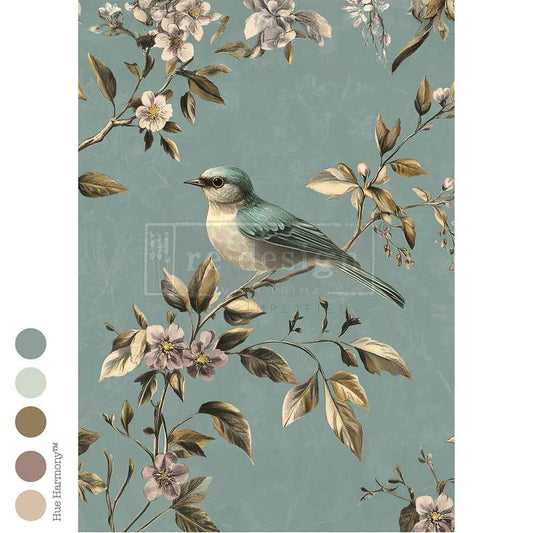 BLUE SONG - A1 decoupage fiber - 1 sheet 23.4" x 33.1"