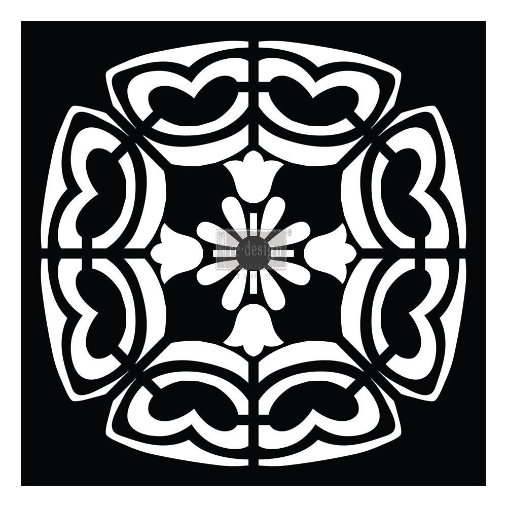 Redesign - CONCRETE PAVER STENCIL. ELDA, 11.5″x11.5″X0.8MM