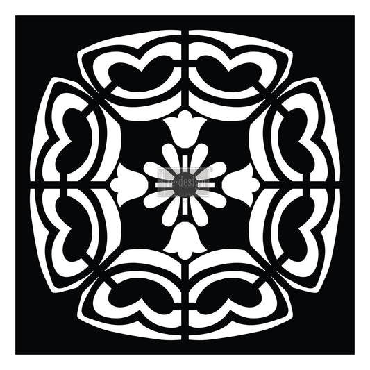 Redesign - CONCRETE PAVER STENCIL. ELDA, 11.5″x11.5″X0.8MM