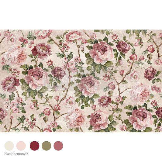 TIMELESS BLOOMS - decoupage fiber. 1 sheet, 19.5″x 30″