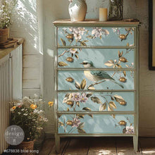 Load image into Gallery viewer, BLUE SONG - A1 decoupage fiber - 1 sheet 23.4" x 33.1"
