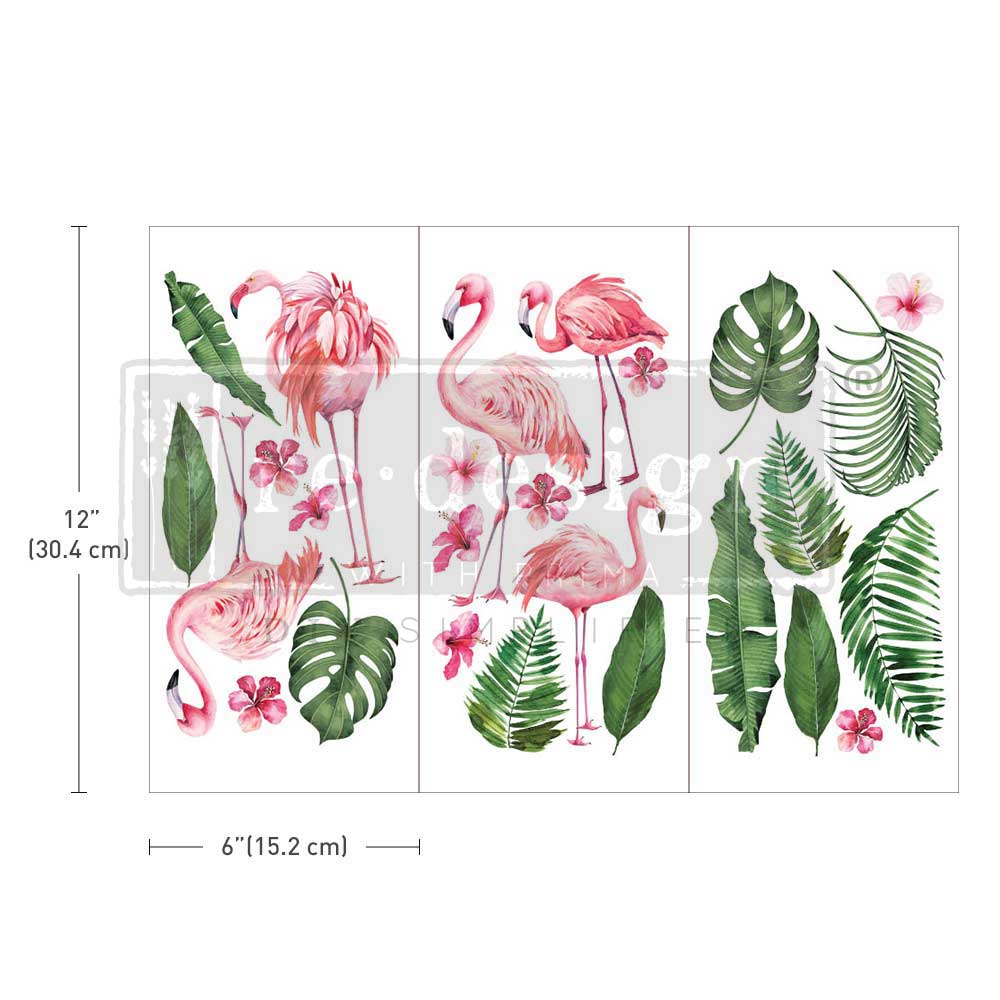 Small - FLAMINGO PINK. 3 sheets, 6" x 12"