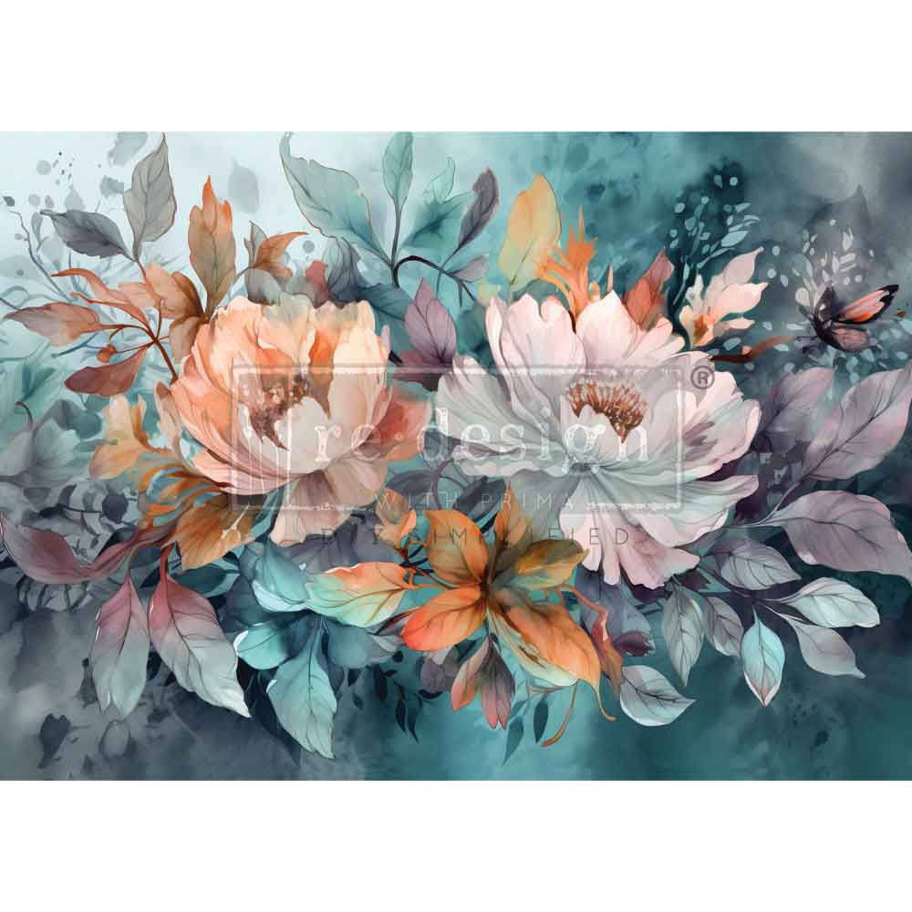 FLORAL DREAM - A1 decoupage fiber, 1 sheet, A1 size 23.4”x 33.1”