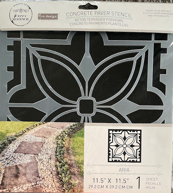 Redesign - CONCRETE PAVER STENCIL. ARIA, 11.5″x11.5″X0.8MM