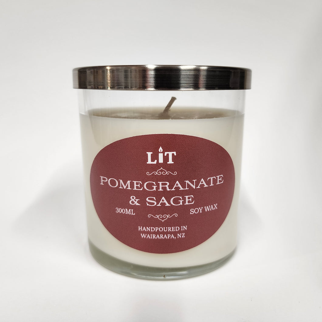 Pomegranate & Sage Soy Wax Candle
