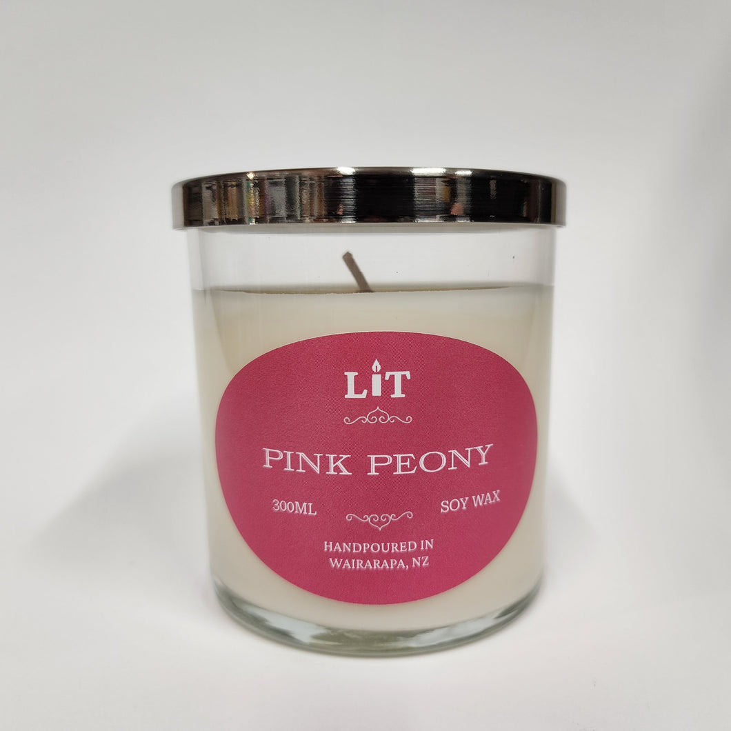 Pink Peony Soy Wax Candle