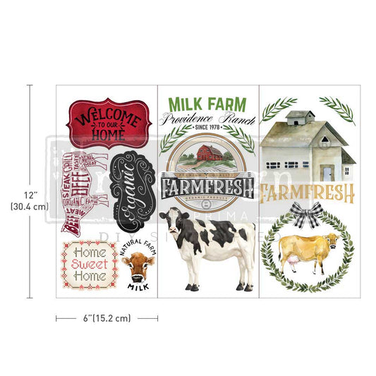 Small - HOME & FARM. 3 sheets, 6" x 12"