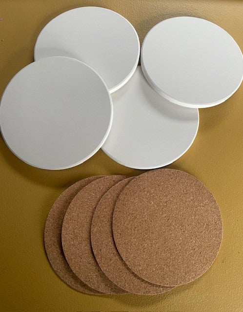 Undecorated Ceramic Coaster - round