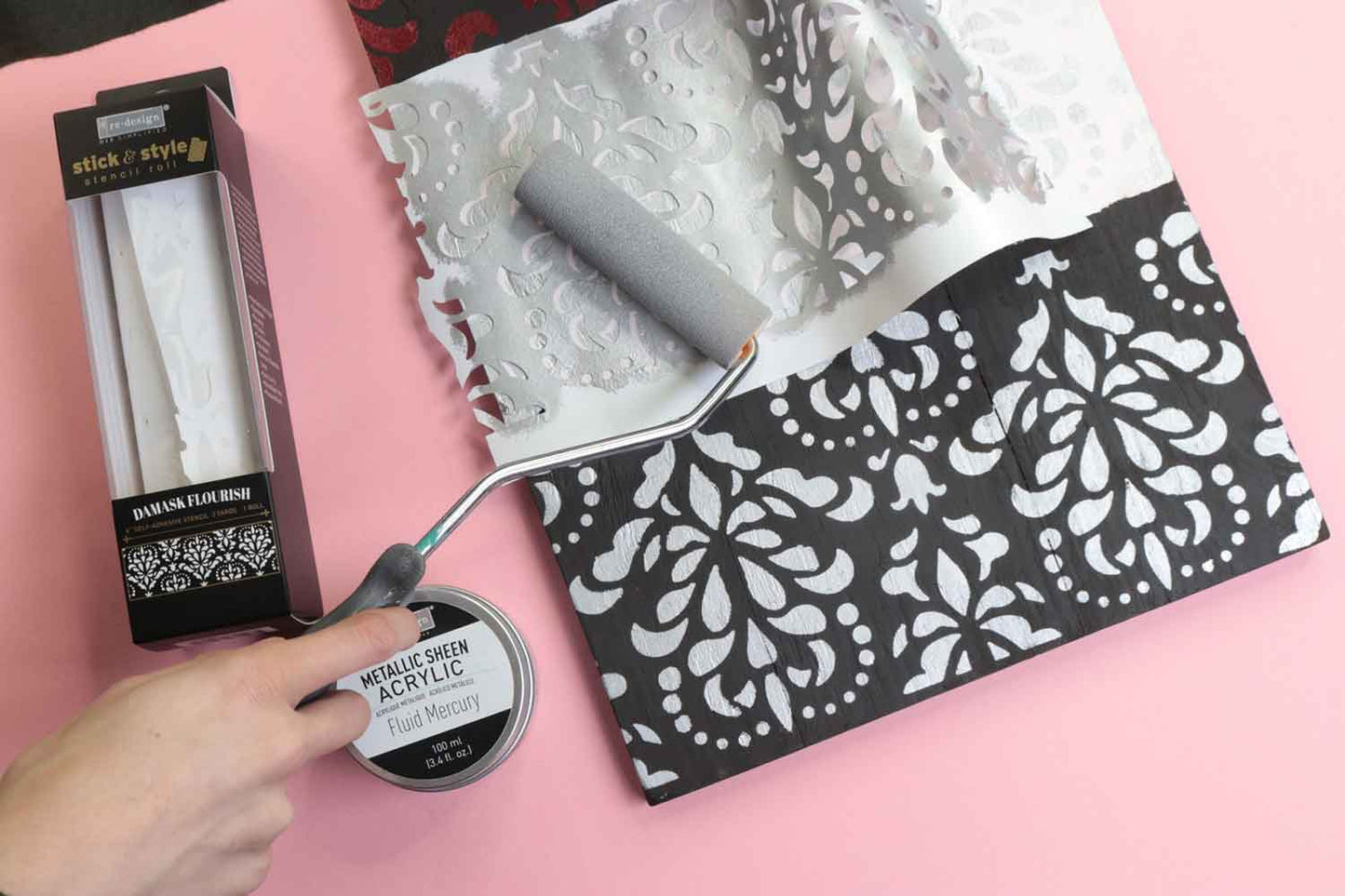 Stick & Style Stencil - DAMASK FLOURISH. 1 roll, 3 yards