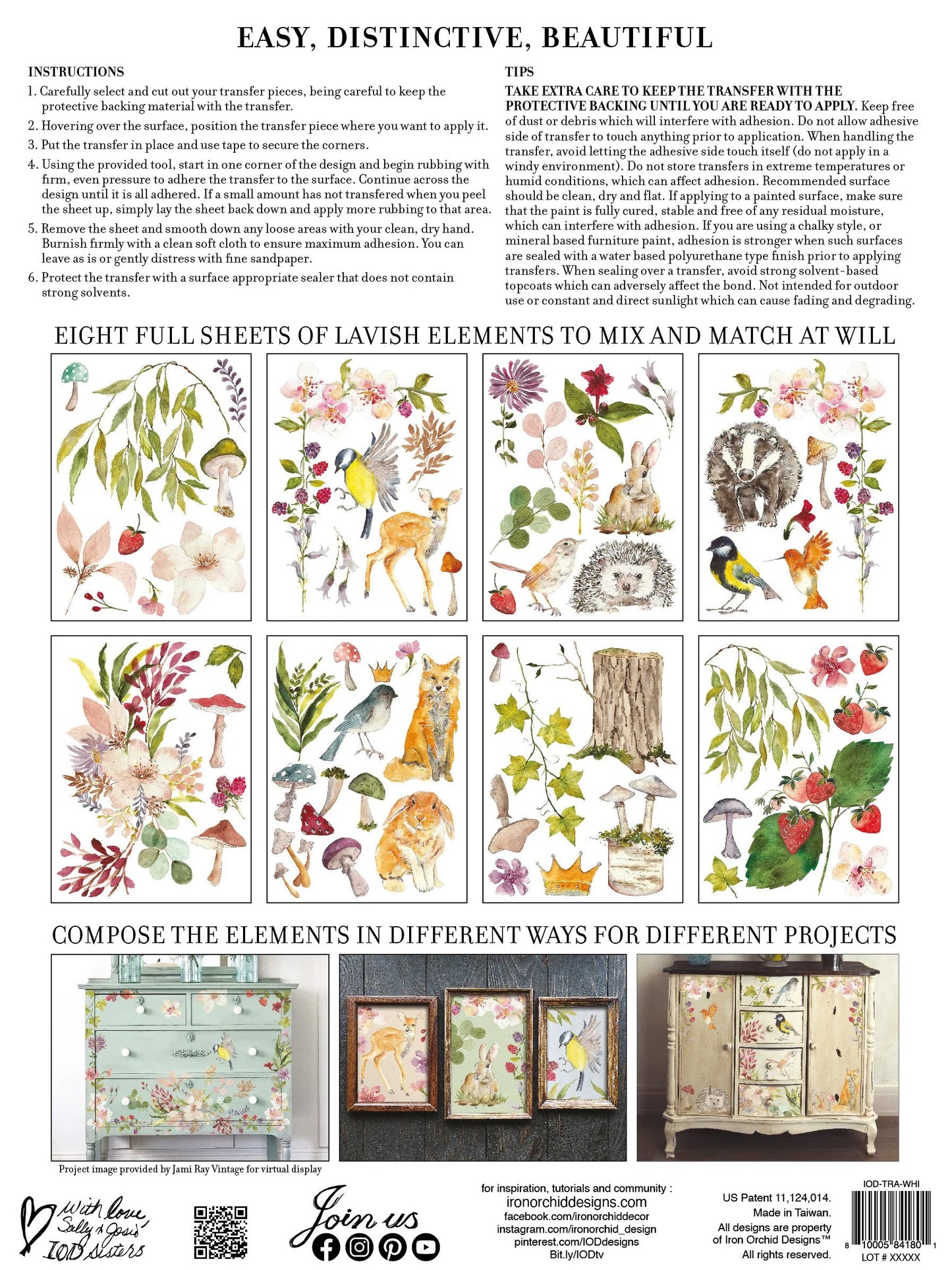 WHISPERING WILLOW IOD TRANSFER PAD - EIGHT 12X16" SHEETS