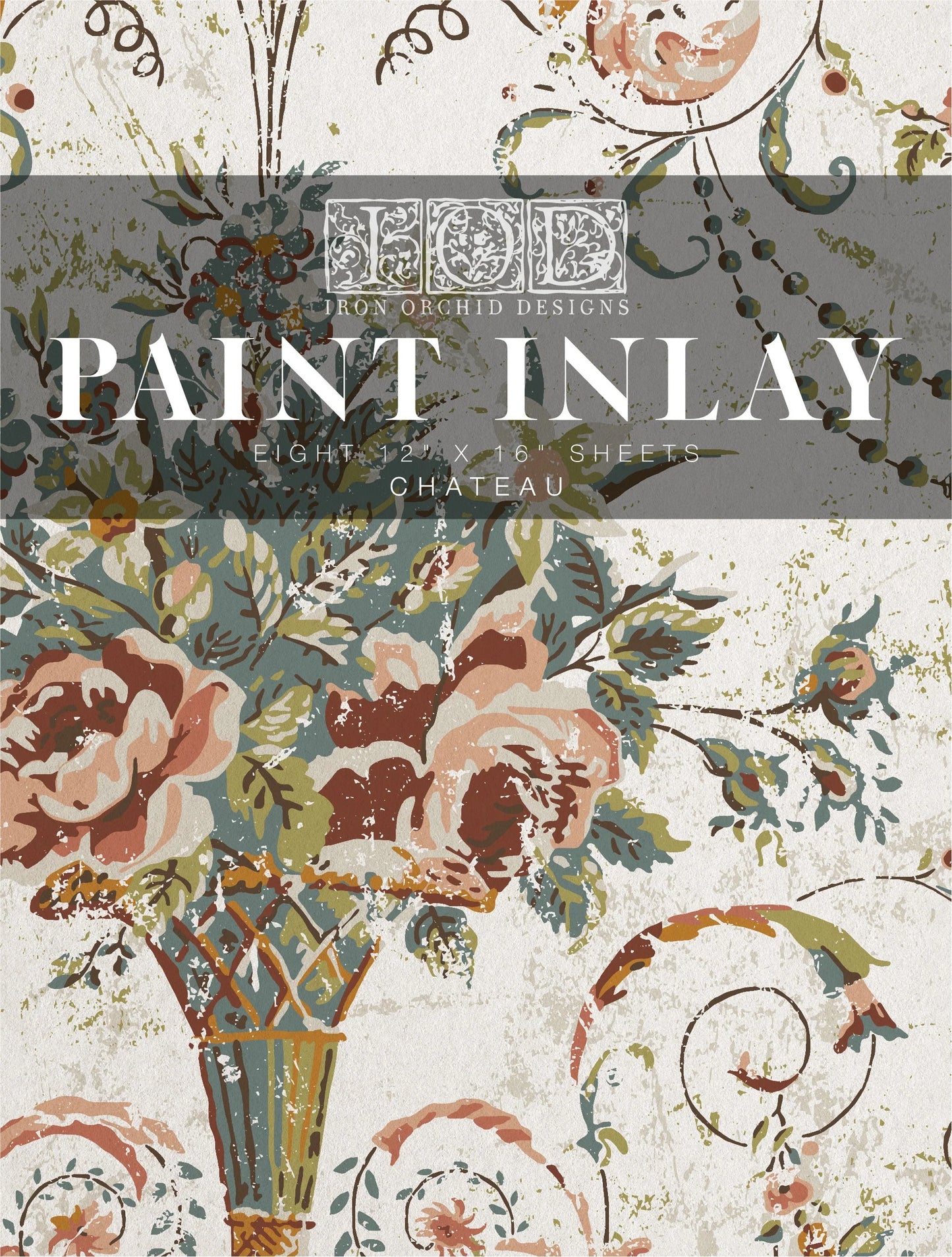 CHATEAU IOD PAINT INLAY PAD - EIGHT 12X16" SHEETS