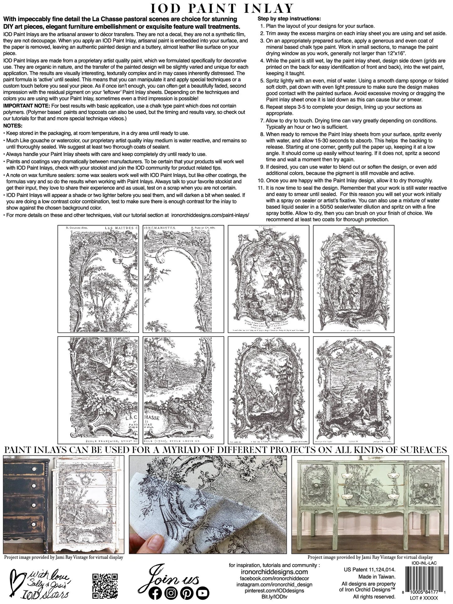 LA CHASSE IOD PAINT INLAY PAD - EIGHT 12X16" SHEETS