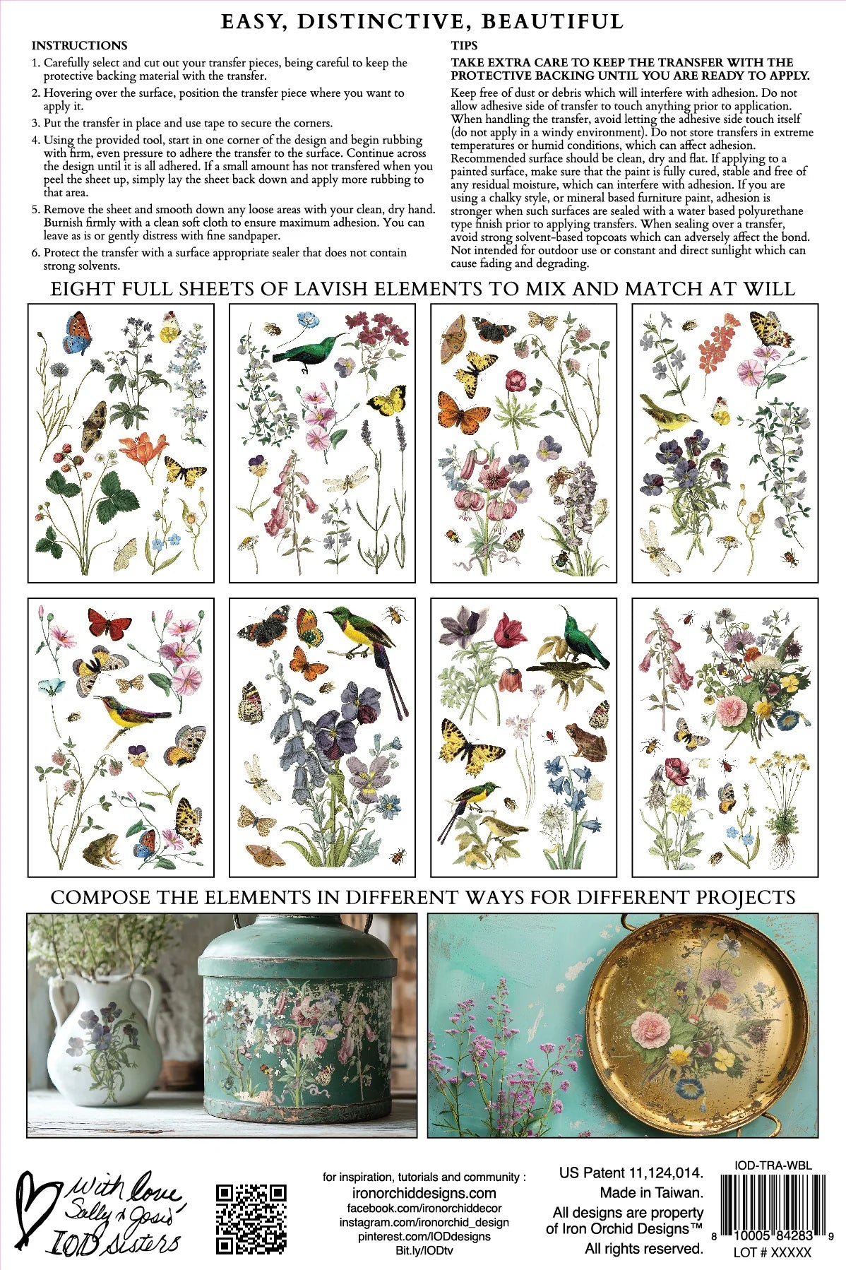 WILDE BLOEMEN IOD TRANSFER PAD - EIGHT 8x12" SHEETS