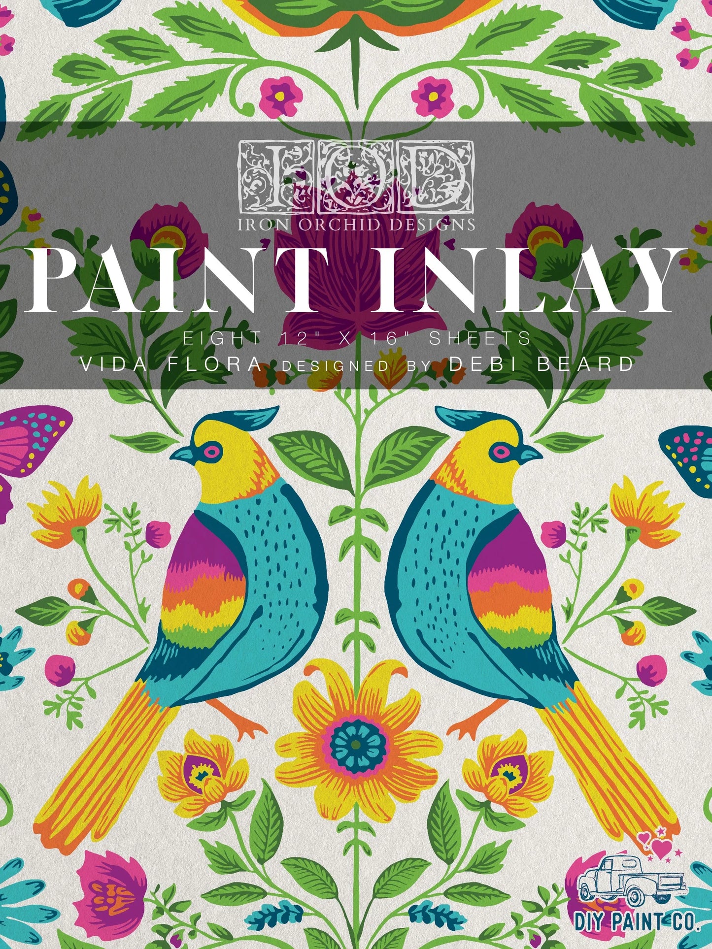 VIDA FLORA IOD PAINT INLAY PAD - EIGHT 12X16" SHEETS