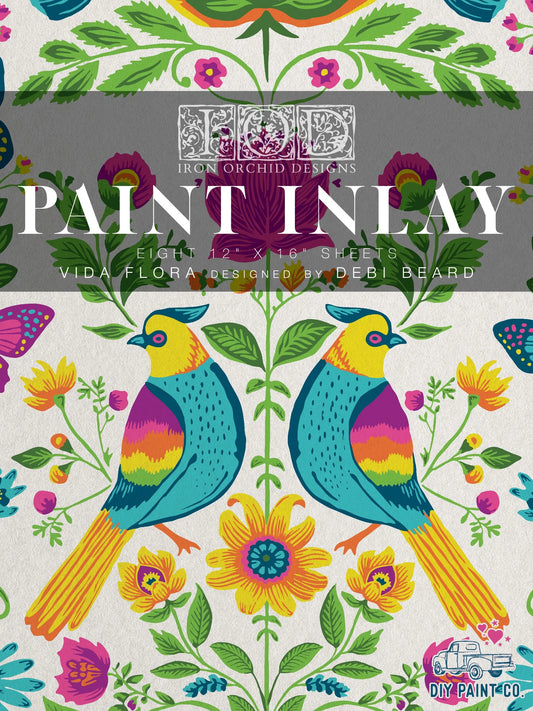 VIDA FLORA IOD PAINT INLAY PAD - EIGHT 12X16" SHEETS