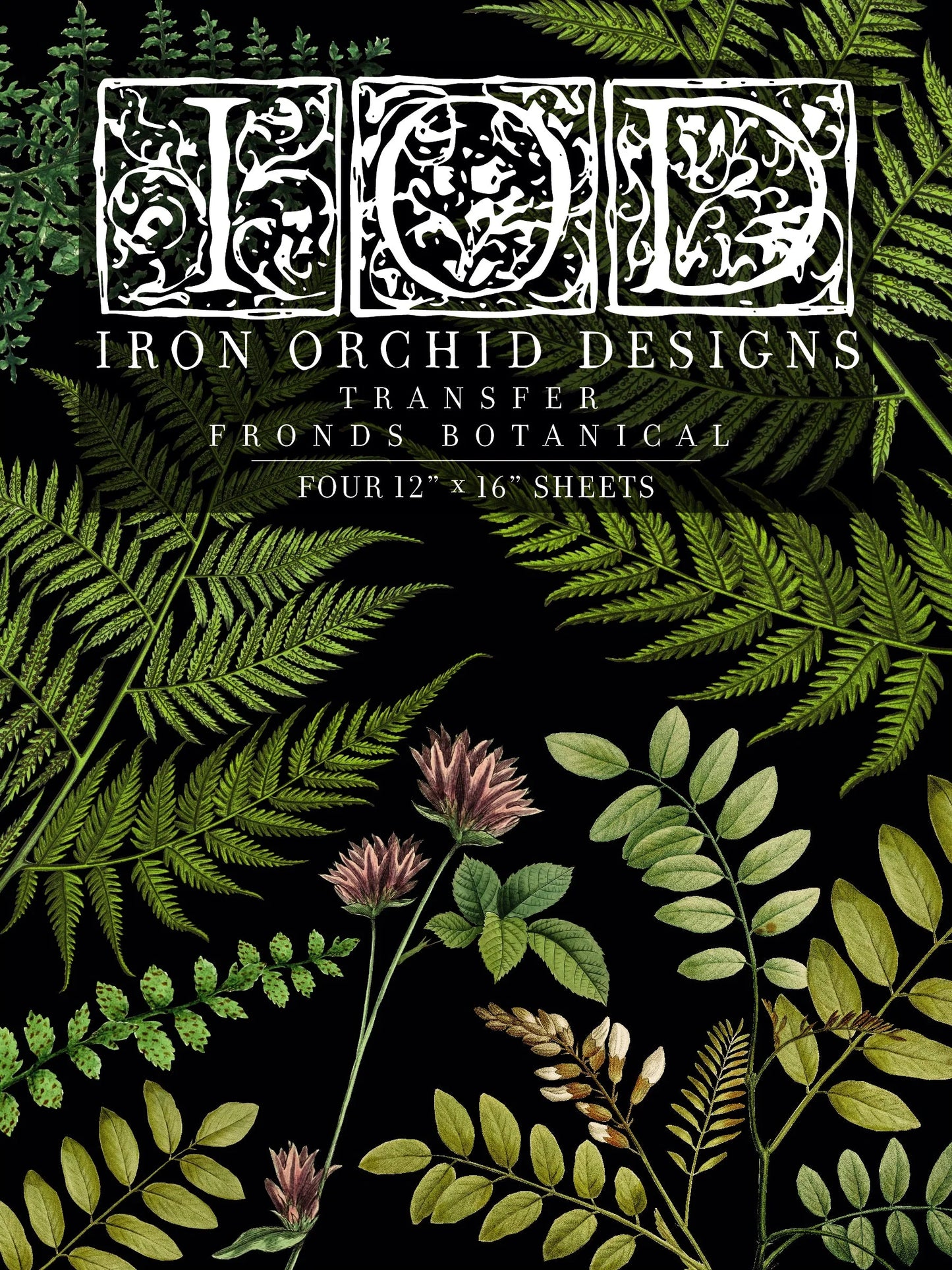 FRONDS BOTANICAL IOD TRANSFER PAD - FOUR 12X16" SHEETS