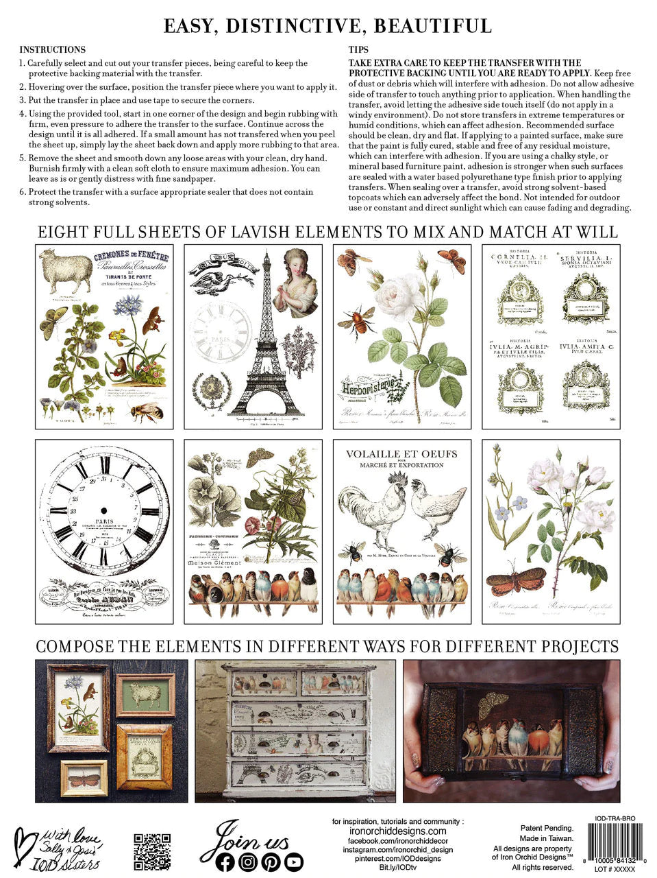 BROCANTE IOD TRANSFER PAD - EIGHT 12X16" SHEETS