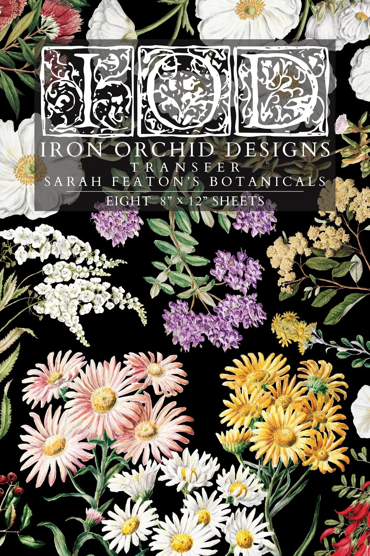SARAH FEATON'S BOTANICALS IOD TRANSFER PAD - EIGHT 8x12" SHEETS