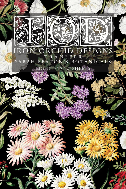 SARAH FEATON'S BOTANICALS IOD TRANSFER PAD - EIGHT 8x12" SHEETS