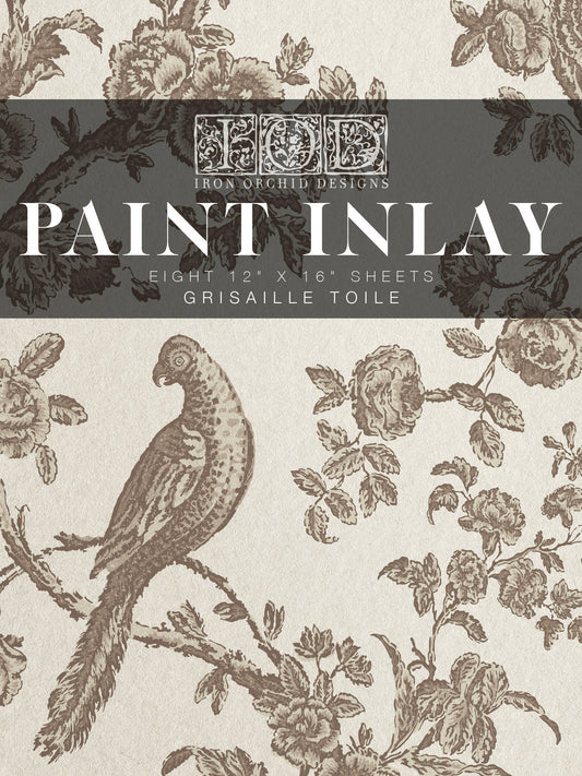 GRISAILLE TOILE IOD PAINT INLAY PAD - EIGHT 12X16" SHEETS