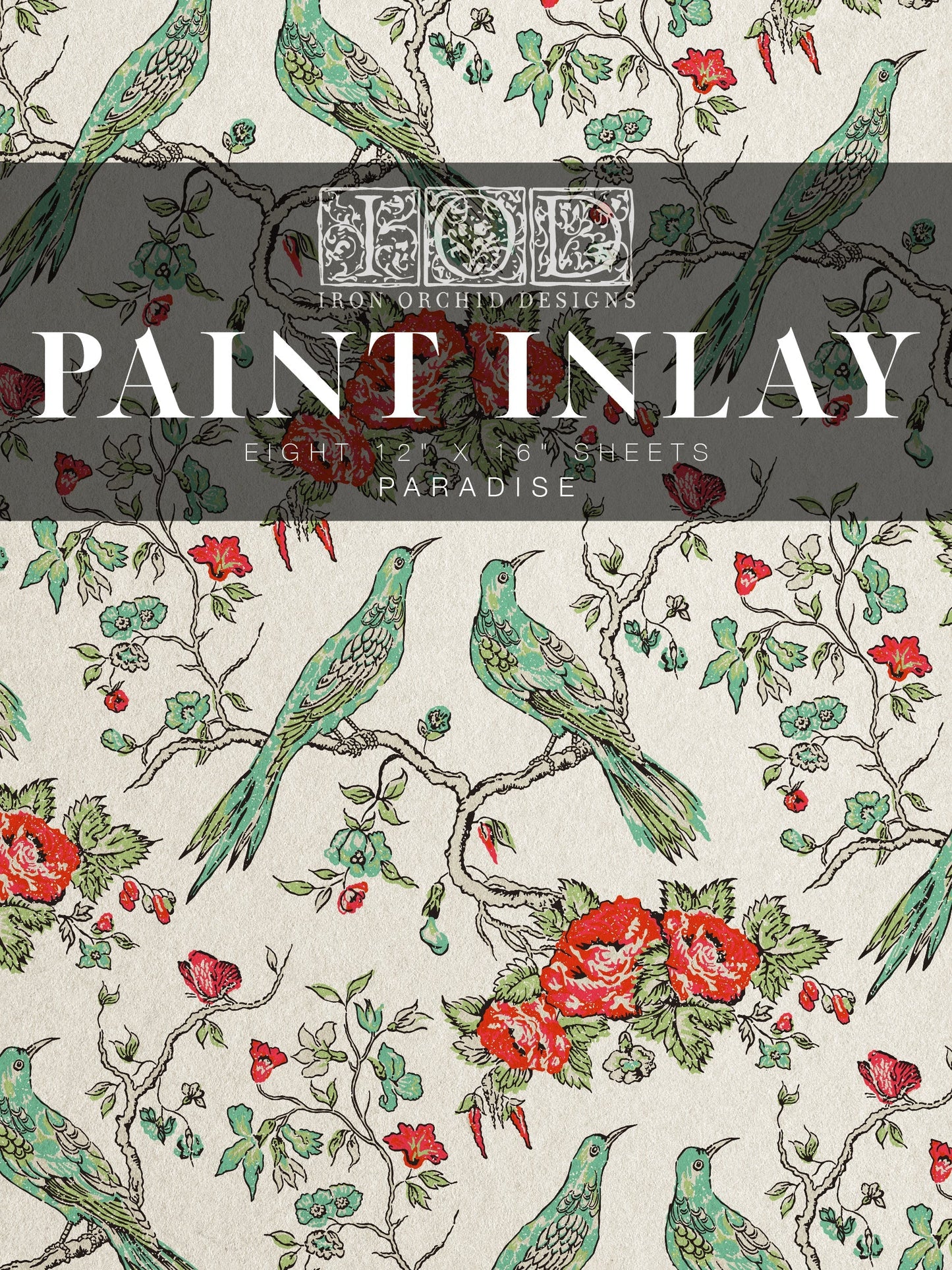 PARADISE IOD PAINT INLAY PAD - EIGHT 12X16" SHEETS