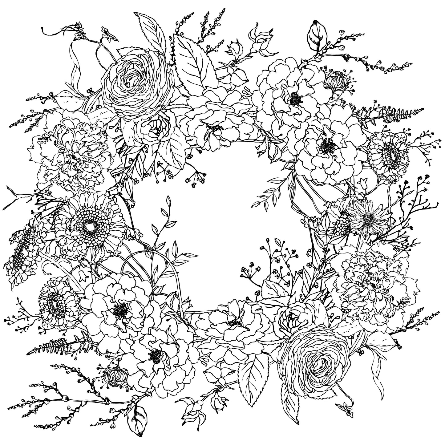 WINTER'S SONG WREATH IOD PAINTABLE TRANSFER PAD - FOUR 12X16" SHEETS