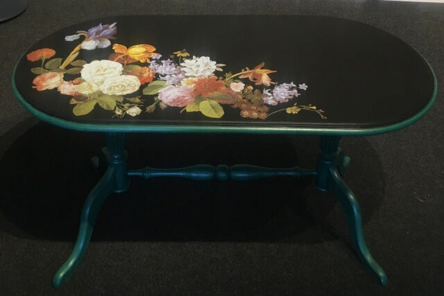 Black Floral Table